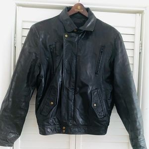 Vintage leather motorcycle cafe style racer jacket coat sz 40